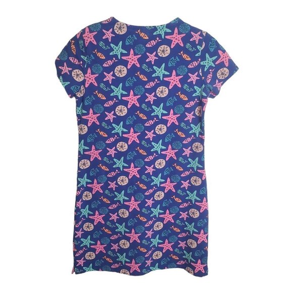 Vineyard Vines Dress Girls L Large Sea Critters Royal Ocean Soft Jersey Knit - Picture 2 of 10
